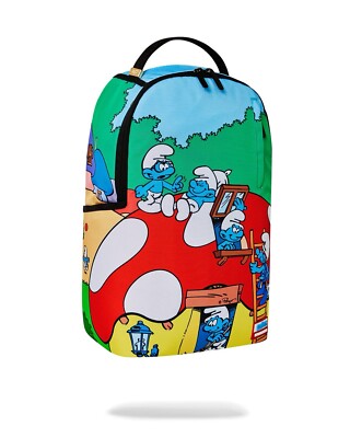 BRAND NEW SPRAYGROUND SMURFS MUSHROOM VILLAGE BACKPACK FREE SHIPPING
