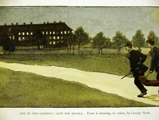 LIFE IN THE CASERNE FRANCE 1898 Antique Art Print Matted