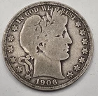 1906 (.3617 OZ SILVER) Barber Silver Half Dollar  *SILVER*