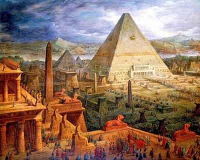 Temple Of Ancient Egypt Egyptian Pyramid VINTAGE poster print Home Decor