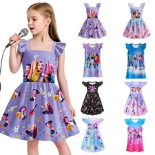 Girls Demon Hunters Costume Flutter Sleeve Dress K-Pop Singer Cosplay Dress up