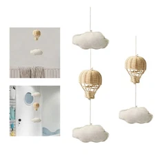 Rattan Hot Air Balloon Baby Mobile for Crib,Hanging Toy,Gifts,Decor