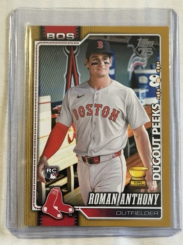 Topps 2026 Series 1 #189 Roman Anthony Dugout Peeks Gold /50 Rookie Red Sox