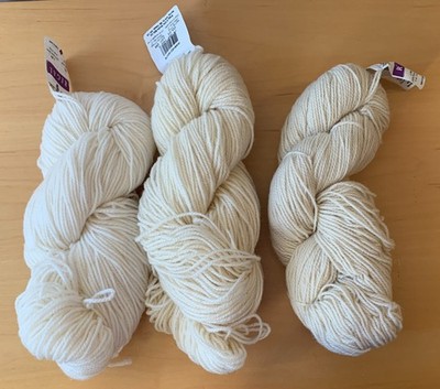 Briggs & Little - 3 Hanks of Yarn - REGAL - Wool - OFF-WHITES - 2-Ply - Lot #20