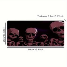 40 90cmExtra Large Gaming Mouse Pad with Skull Design - Non-Slip Rubber Base, Pr