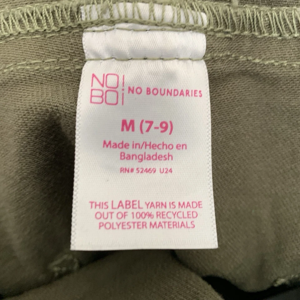 Pantalones cortos con tirantes No Boundaries para jóvenes medianos 7-9 vaqueros verdes Foto 2 de 4