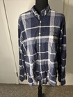 J. Crew Sommer kariertes Herren Kragen Hemd Langarm blau Gr. XL Freizeit