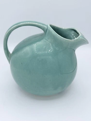 Vintage McCoy USA Pottery Aqua Turquoise Pitcher Mid Century Modern No Chips
