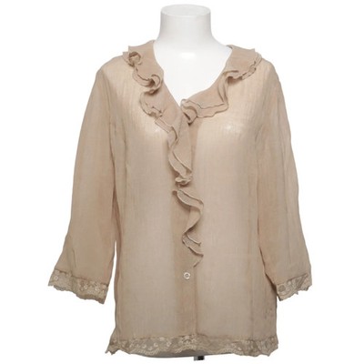 Frank Walder, Bluse, Größe: 42, Beige, Polyamid/Polyester, Einfarbig, Damen #CEP