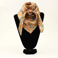 M&F Western 33" Silk Wild Rag - Gold Feather