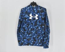 Boy's Under Armour Fleece Big Logo Printed Camo Hoodie In Blue Size Large