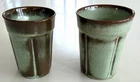 Set Of 2 Frankoma Plainsman Prairie Green Juice Glasses #506 Small 2 3/4”