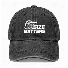 Size Matters Fun Dad Hat Turbo Charger Graphic Casual Unisex Washed Baseball Cap