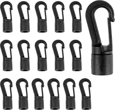 ZHOUBIN Shock Cord End Snap Hooks for 1/4 Inch to 5/16 Inch, Black Plastic Bunge