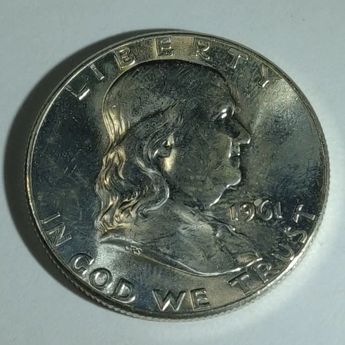 1961 P Mint 90% Silver Franklin Half Dollar