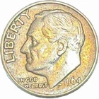 90% Silver - 1964-D Roosevelt Dime  -Coin pictured is what you will receive
