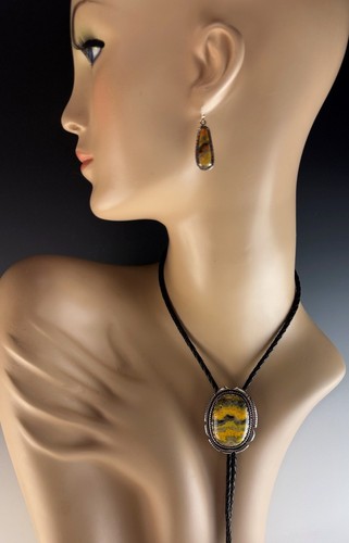 Bolo de plata esterlina y jaspe abejorro por el maestro artesano Joe Paul - Imagen 4 de 6