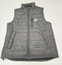 Carhartt Rain Defender Vest Mens Size M Gray Lightweight Puffer Insulated 100361