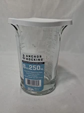 Anchor Hocking 3 Spout Measuring 1 Cup Capacity, 250 ml/ 8 oz Glass Embossed #s