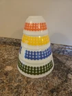 Pyrex (Polka) Dot Bowl Set 401 402 403 404 Set of 4 Mixing Nesting Bowls Primary