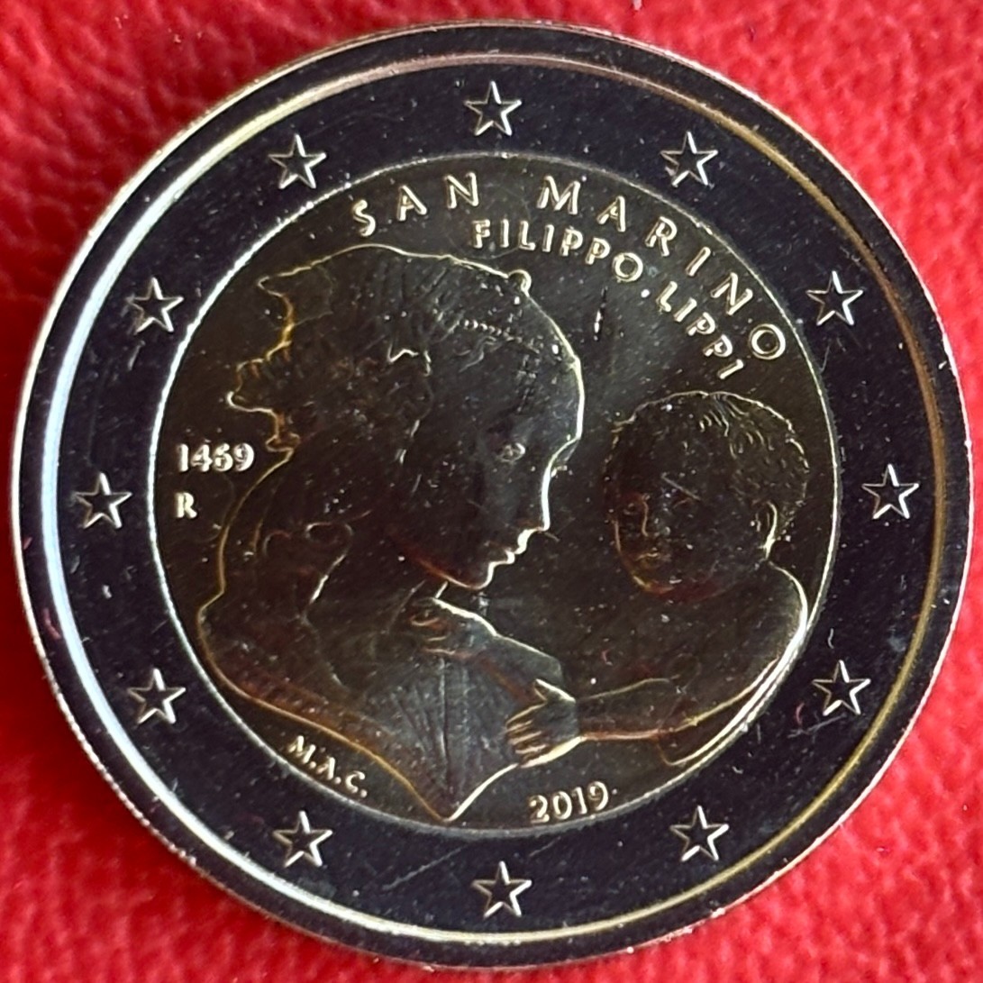 2 Euro San Marino 2019 Unzirkuliert Bi-Métal Filippo Lippi S#43