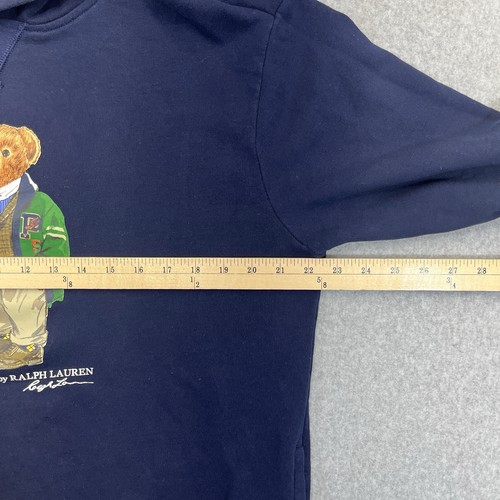 POLO Ralph Lauren Colegial Polo Oso Polar Sudadera con Capucha Para Hombres Grande L Azul RARO - Imagen 9 de 11