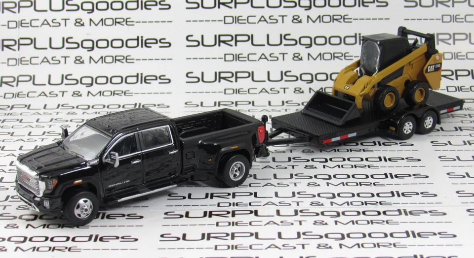 Greenlight 2022 GMC SIERRA 3500 HD Dually & CAT 272D2 Skid Steer w/Trailer Set B - Image 2 of 4