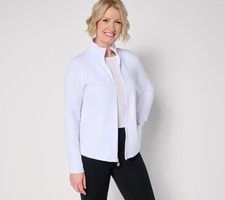 Belle by Kim Gravel Women's Jacket Sz XS Body Preppy Full Zip White A683201