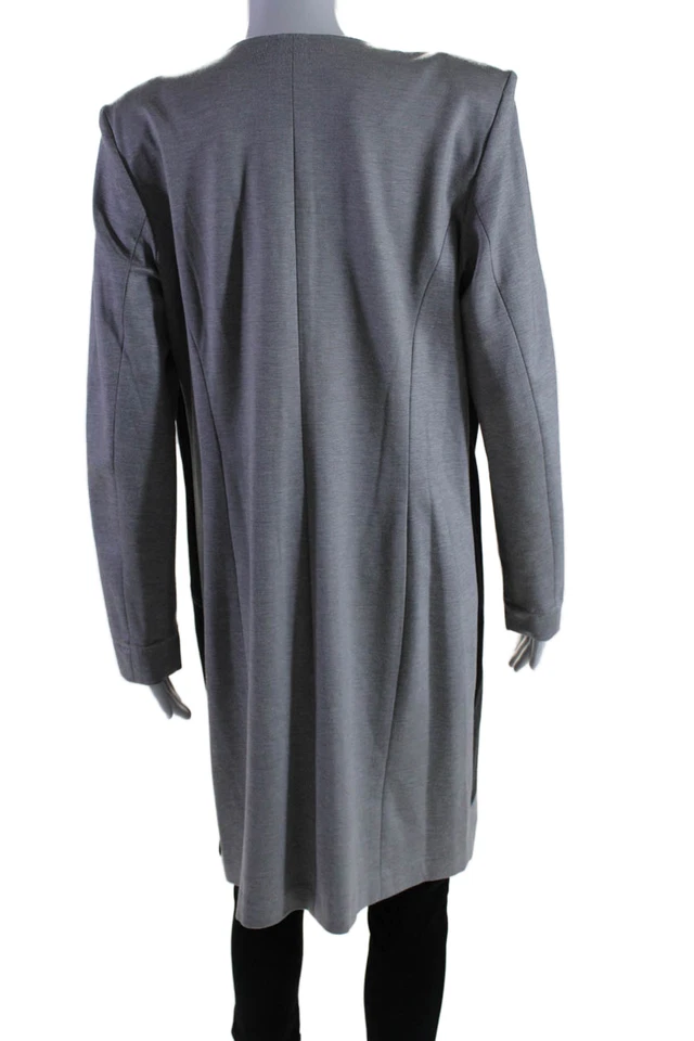 Chaqueta Joan Vass Mujer Gris Negro Color Bloque Frente Abierto Manga Larga Talla L Foto 4 de 4