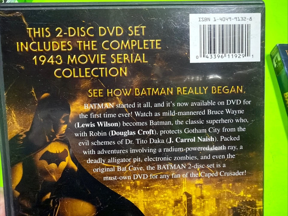 Batman 1943 + Batman & Robin 1949 Complete Movie Serial Collection DVD Set Lot Foto 3 de 4