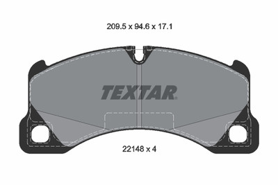 TEXTAR 2214801 Bremsbelagsatz, Scheibenbremse für PORSCHE