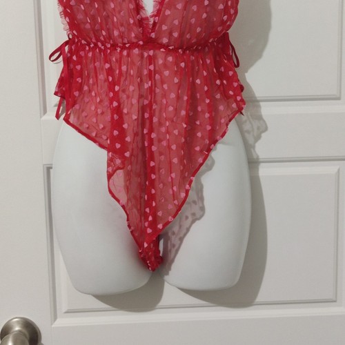 Victoria's Secret Tease Heart Mesh Romper Size M - Picture 4 of 9