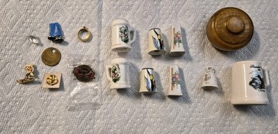 Trinket Home Decor Mini Shelf Knick Knacks, Pins, Ring, Wood Box, Shakers Lot 16