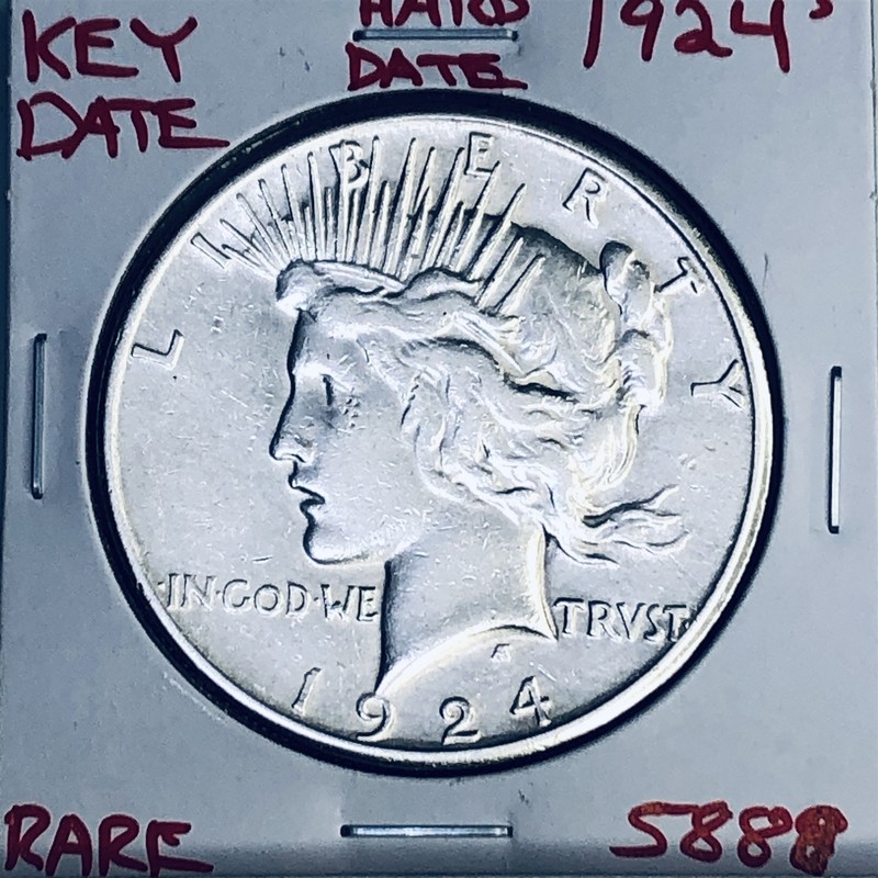 1924 S PEACE SILVER DOLLAR HI GRADE GENUINE U.S. MINT RARE KEY COIN 5888