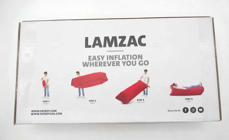 LAMZAC 2.0 Marineblau FATBOY Outdoor Sitzsack Luftmatratze Aufblasbares Sofa NEU - Bild 3 von 3