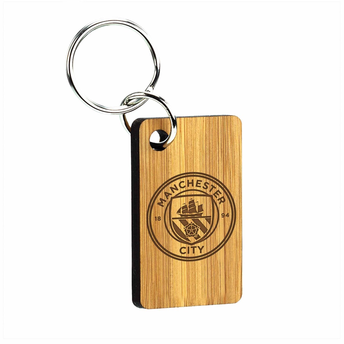 Manchester City FC Bamboo Keyring, Keyrings, Sports, Gift
