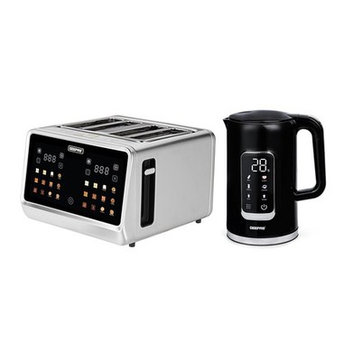 GEEPAS 5-in-1 DIGITAL 4 Scheiben Lang Toaster & 2200W 1,7L Wasserkocher Set