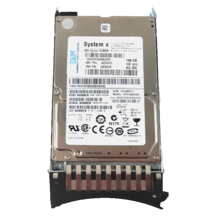 146GB SAS 2.5"" 10K 6Gb/s (Hot-Swap with Caddy) HDD - 42D0633