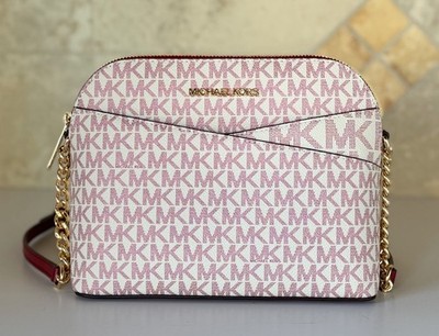 Michael Kors Jet Set Travel Dome Shoulder Crossbody Bag MK Cherry Multi