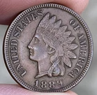 1889 INDIAN HEAD Cent VERY NICE - FULL LIBERTY - 4 DIAMONDS - (HIGH GRADE) e788