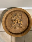 Vintage Lowenbrau Munich Germany Beer Bar Sign Barrel Lid Plastic Size Brewery