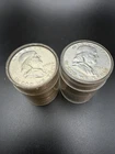 Two Franklin Half-dollar Rolls, 40 Coins 90% Silver, $20 Face Years 1949-1955