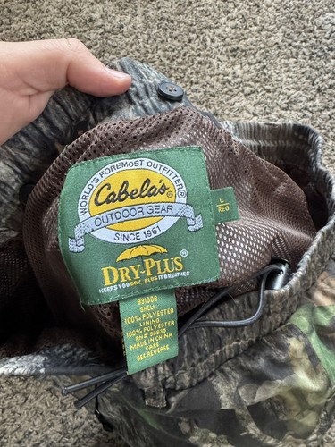 Cabela's Dry Plus Camouflage Jacket Pants Set Hunting Mens Large Reg Thinsulate - Picture 11 of 12