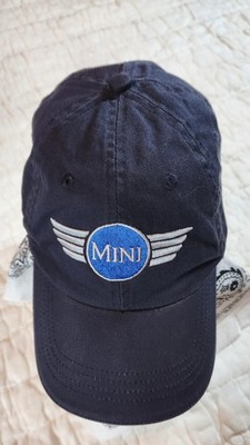 VTG Mini Cooper Navy Cap Blue/Silver Embroidered Wings Logo Head Shots Y2K