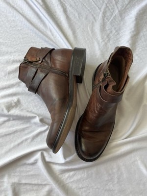 Poste Mistress Vero Cuoio Italian Brown Leather Ankle Boots Women s 38