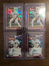 Topps Chrome Rookie Gage Workman Detroit Tigers Purple Auto Refractor Card Lot 