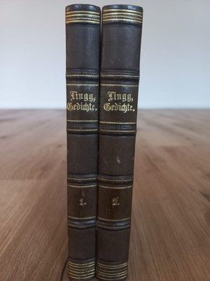 Gedichte von Hermann Lingg   Unikate Handeinbände   1864/1868 | Halbleder | RAR!