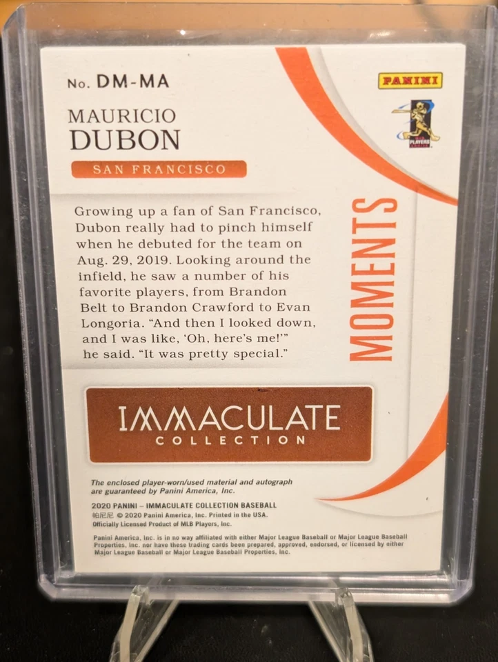 2020 Panini Immaculate Collection - MAURICIO DUBON RC #DM-MA - RPA /99 - Image 2 of 2