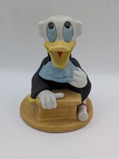 Vintage Disney Donald Duck Judge Scholar Bisque Porcelain Figurine H10cm 80s VGC