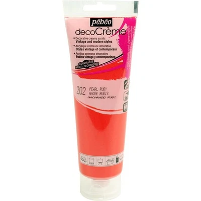 [089202] Pébéo Tube 120ml Peinture Acrylique Décocrème Mat NACRE RUBIS - Photo 1/4